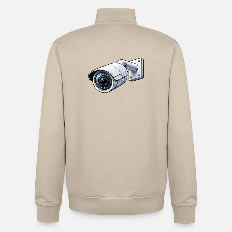 Caméra de surveillance Caméra de surveillance - Sweat zippé unisexe en coton bio Stanley/Stella - beige crème