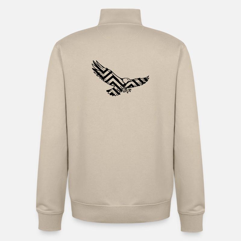 Eagle Geometric Polygon Logo - Unisex Organic Zip Sweatshirt by Stanley/Stella - desert dust