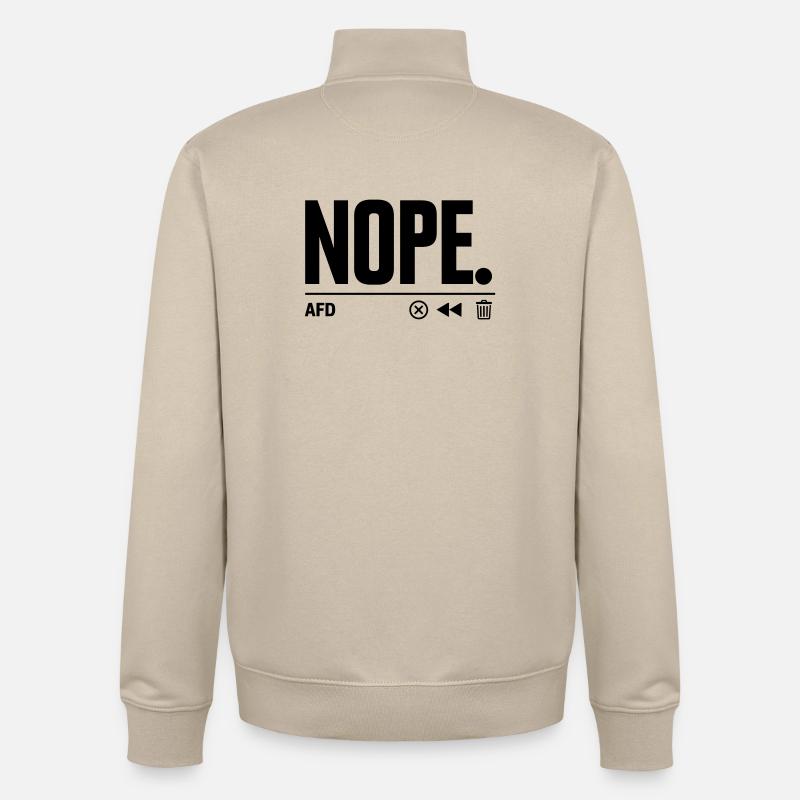 NON AfD - Sweat zippé unisexe en coton bio Stanley/Stella - beige crème