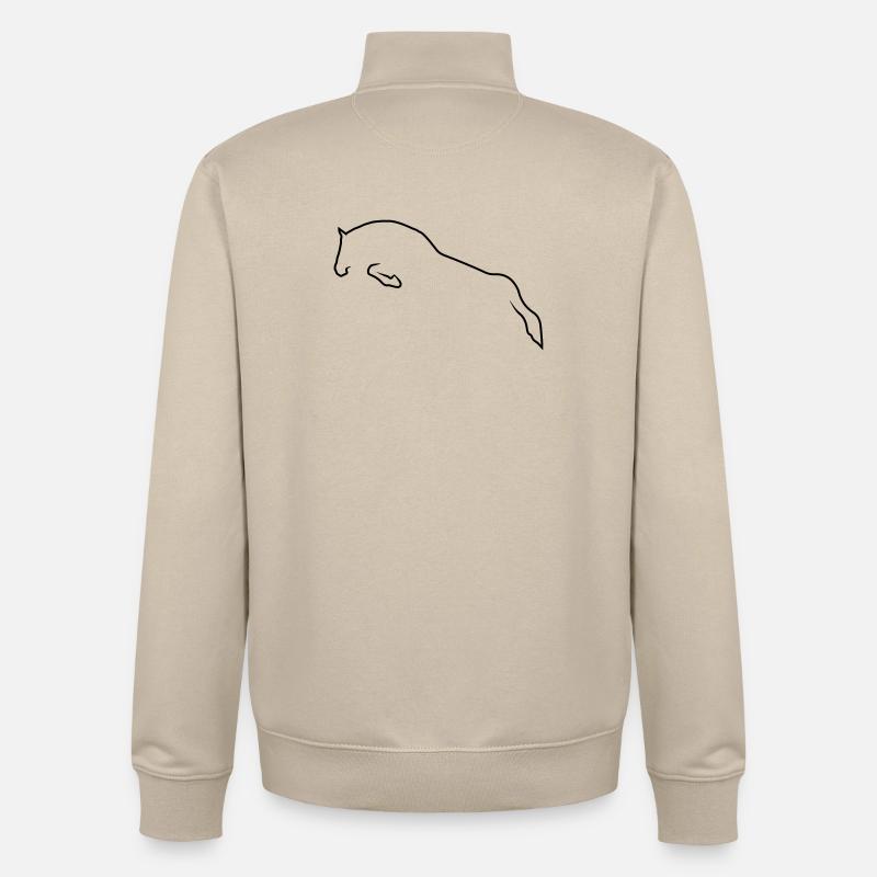 Cheval de saut - Sweat zippé unisexe en coton bio Stanley/Stella - beige crème