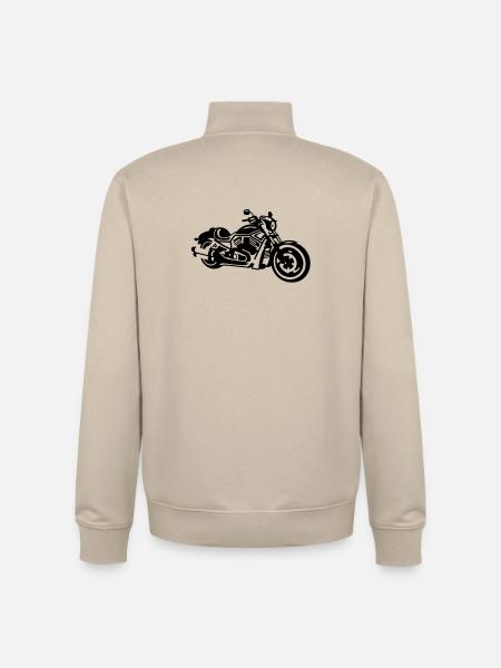 hd_night_rod - Sweat zippé unisexe en coton bio Stanley/Stella - beige crème