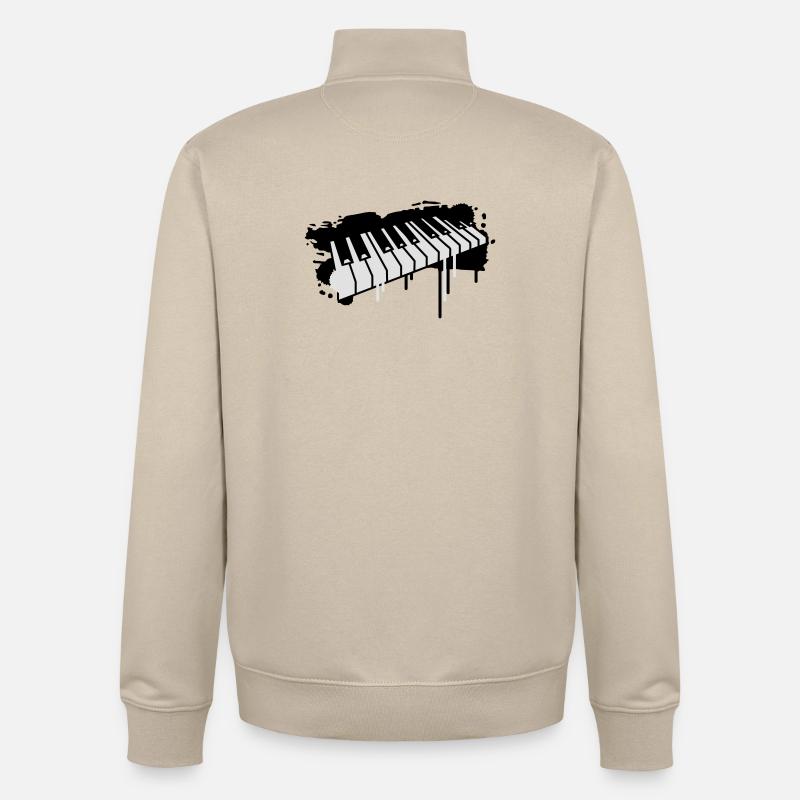 Klaviertasten Graffiti - Unisex Organic Zip Sweatshirt von Stanley/Stella - Cremebeige