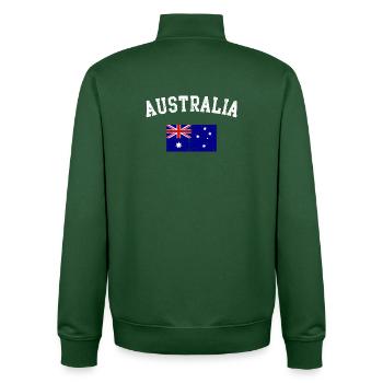 Grafik der australischen Erzflagge - Unisex Organic Zip Sweatshirt von Stanley/Stella - Flaschengrün - Hinten - AI Model Male 185 dark (185cm)