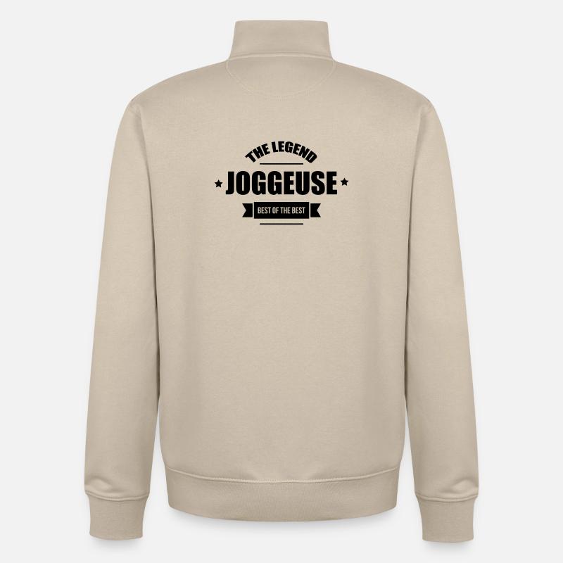 Course à Pied / Running / Jogging / Coureur - Sweat zippé unisexe en coton bio Stanley/Stella - beige crème