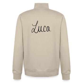 Luca - Sweat zippé unisexe en coton bio Stanley/Stella - beige crème - Dos - AI Model Male 185 dark (185cm)