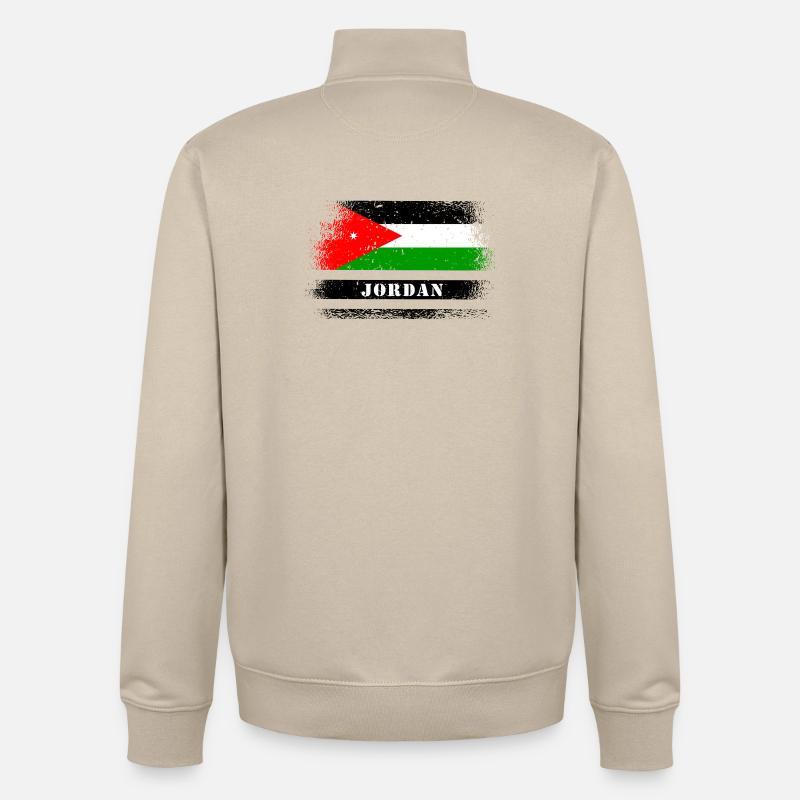 Jordan flags design - Unisex Organic Zip Sweatshirt by Stanley/Stella - desert dust