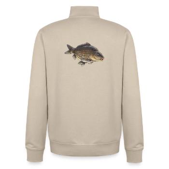 Übliches Karpfenfischen-Design Realistischer Karpfen - Unisex Organic Zip Sweatshirt von Stanley/Stella - Cremebeige - Hinten - AI Model Male 185 dark (185cm)