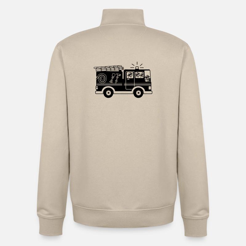 Fire engine - Unisex Organic Zip Sweatshirt by Stanley/Stella - desert dust