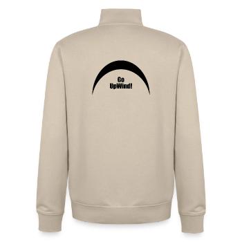 Go Upwind - Kitesurf - Unisex Organic Zip Sweatshirt by Stanley/Stella - desert dust - Back - AI Model Male 185 dark (185cm)