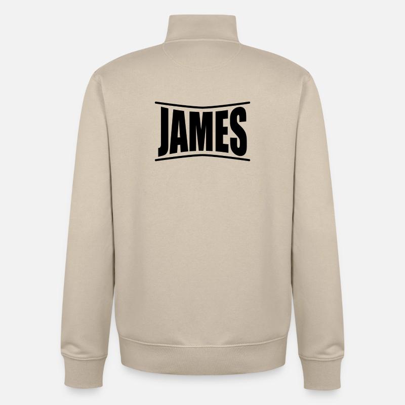nom t-shirt James t-shirt idée cadeau - Sweat zippé unisexe en coton bio Stanley/Stella - beige crème