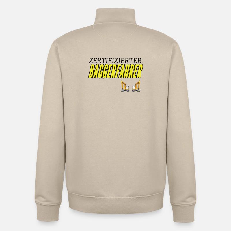 Zertifizierter Baggerfahrer - Unisex Organic Zip Sweatshirt von Stanley/Stella - Cremebeige