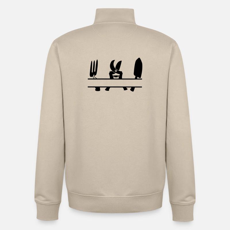 Gartengärtner Werkzeug Textbanner - Unisex Organic Zip Sweatshirt von Stanley/Stella - Cremebeige