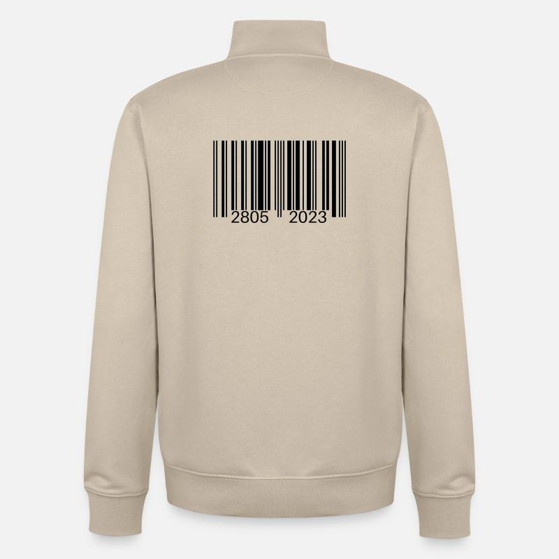 Barcode - Unisex Organic Zip Sweatshirt by Stanley/Stella - desert dust