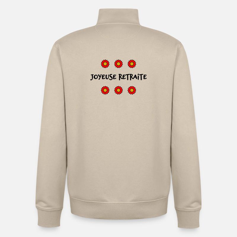 RETRAITE. BONNE RETRAITE. JOYEUSE RETRAITE - Sweat zippé unisexe en coton bio Stanley/Stella - beige crème