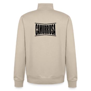 T-shirt Sicilia Termine siciliano camurriusa - Unisex Organic Zip Sweatshirt by Stanley/Stella - desert dust - Back - AI Model Male 185 dark (185cm)