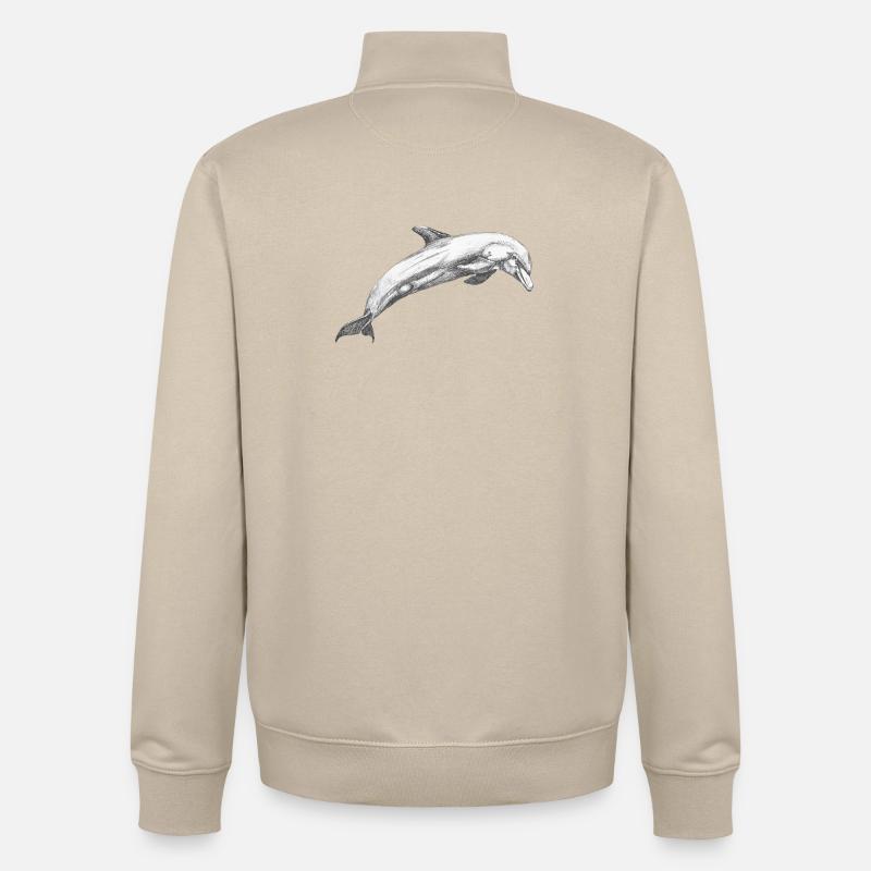 Delfin Dolphin - Unisex Organic Zip Sweatshirt von Stanley/Stella - Cremebeige