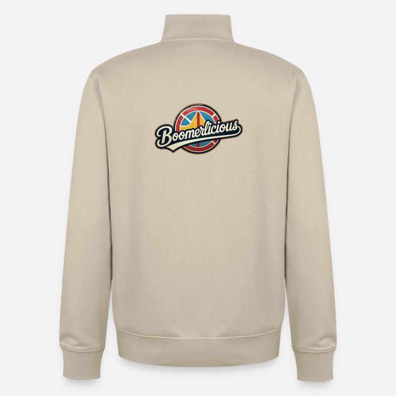 Boomerlicious - Unisex Organic Zip Sweatshirt von Stanley/Stella - Cremebeige