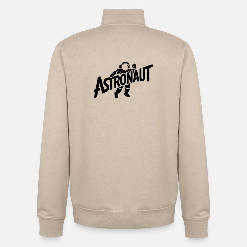Astronaute - Cool Astonomy Logo - Sweat zippé unisexe en coton bio Stanley/Stella - beige crème