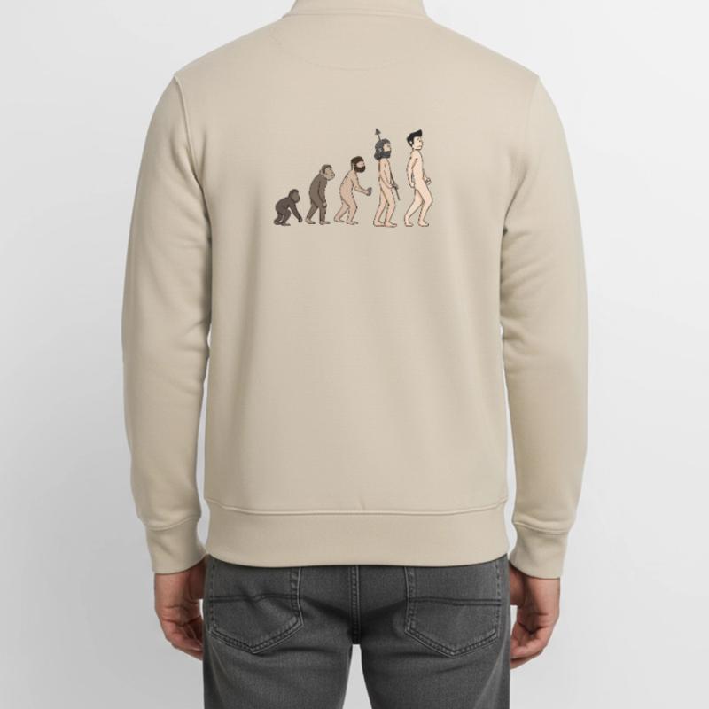 Human Development - Evolution Illustration Unisex Organic Zip Sweatshirt by Stanley/Stella