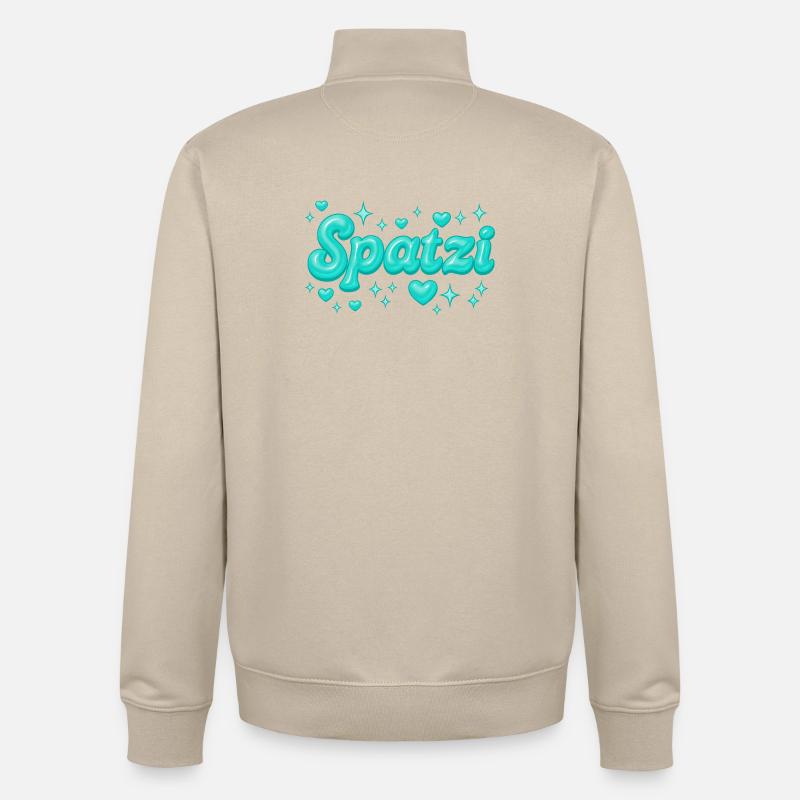 Spatzi / Y2K Design - Sweat zippé unisexe en coton bio Stanley/Stella - beige crème