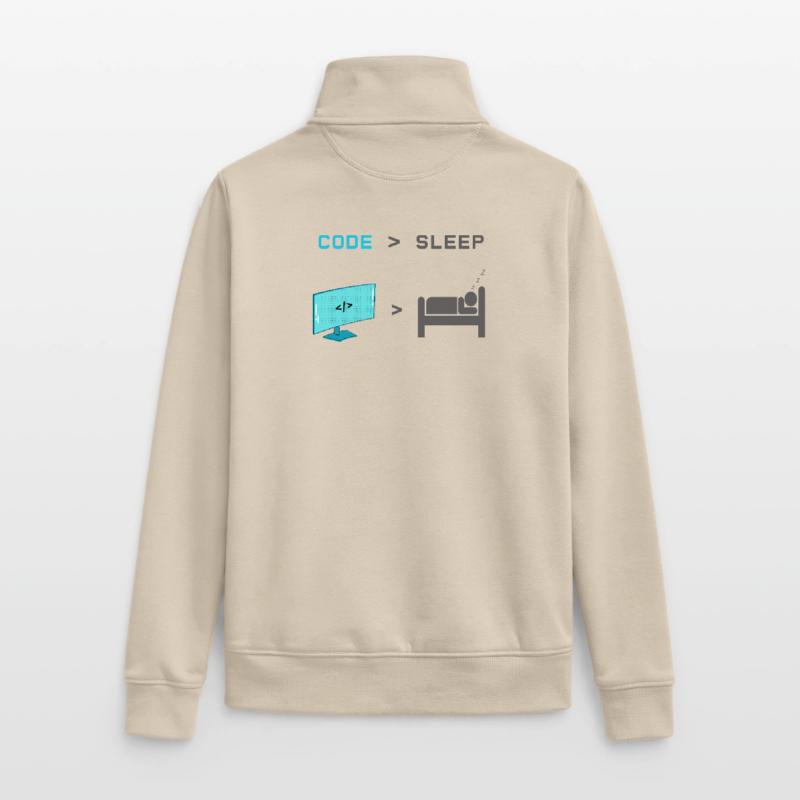 Code vs Veille : codeur en mode veille Sweat zippé unisexe en coton bio Stanley/Stella