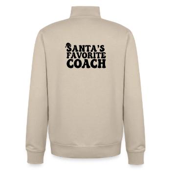 Santas' Favorite Coach - Unisex Organic Zip Sweatshirt von Stanley/Stella - Cremebeige - Hinten - AI Model Male 185 dark (185cm)