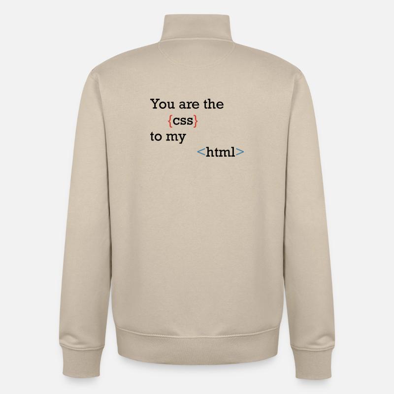 CodeSymbolism, bouclé et incliné - Sweat zippé unisexe en coton bio Stanley/Stella - beige crème