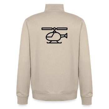 helicopter - Unisex Organic Zip Sweatshirt by Stanley/Stella - desert dust - Back - AI Model Male 185 dark (185cm)