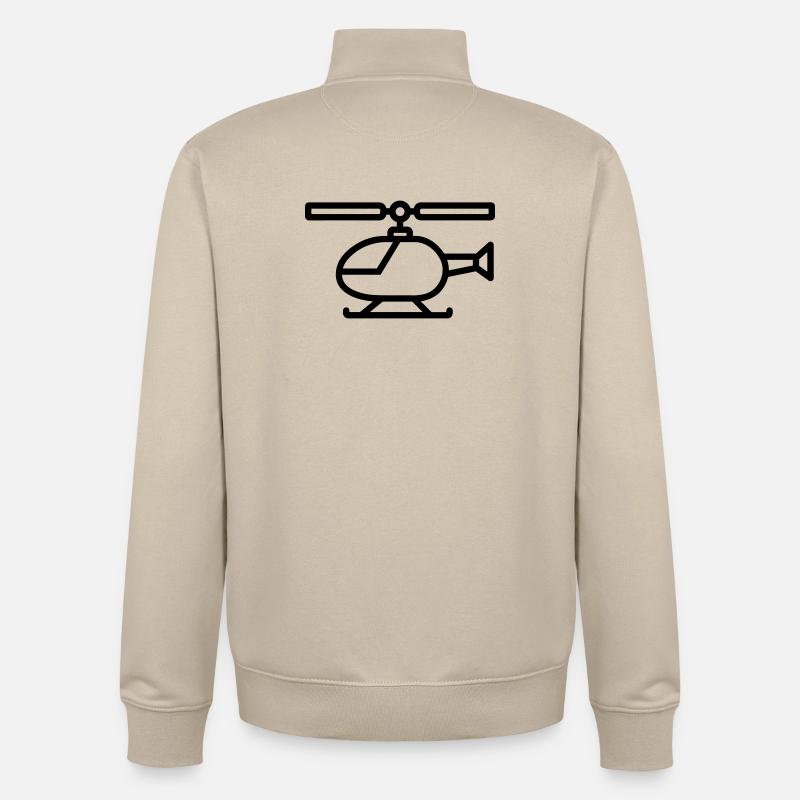 hélicoptère - Sweat zippé unisexe en coton bio Stanley/Stella - beige crème