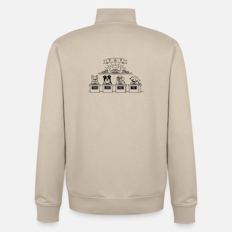 Quiz Hunde Line Art - Unisex Organic Zip Sweatshirt von Stanley/Stella - Cremebeige