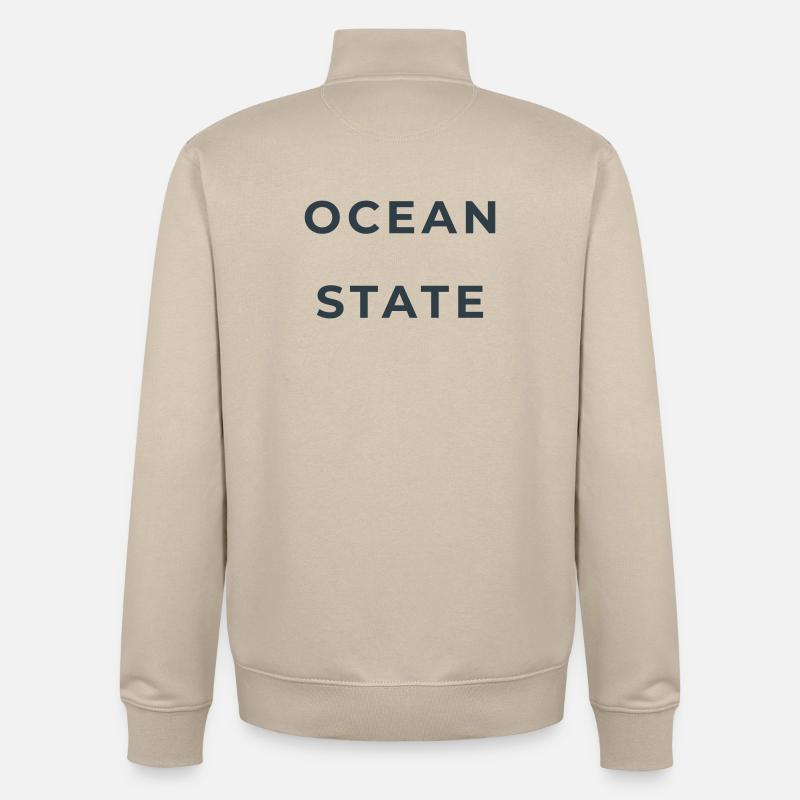 OCEAN STATE - Sweat zippé unisexe en coton bio Stanley/Stella - beige crème