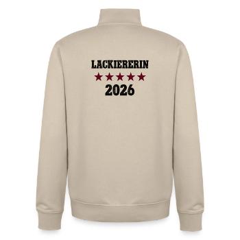 Lackiererin Beruf Abschluß Lehre Bestanden 2026 - Unisex Organic Zip Sweatshirt von Stanley/Stella - Cremebeige - Hinten - AI Model Male 185 dark (185cm)