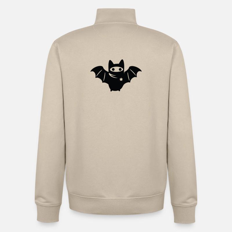 Masked Bat – Antifascisme Antifa - Sweat zippé unisexe en coton bio Stanley/Stella - beige crème