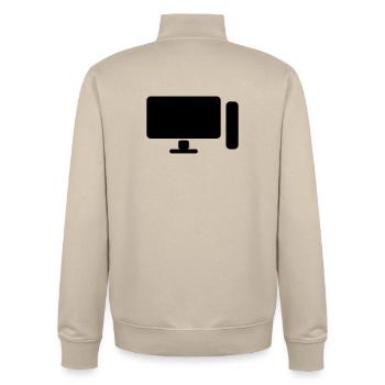 Minimal PC Setup Icon – Gamer Design - Unisex Organic Zip Sweatshirt von Stanley/Stella - Cremebeige - Hinten - AI Model Male 185 dark (185cm)
