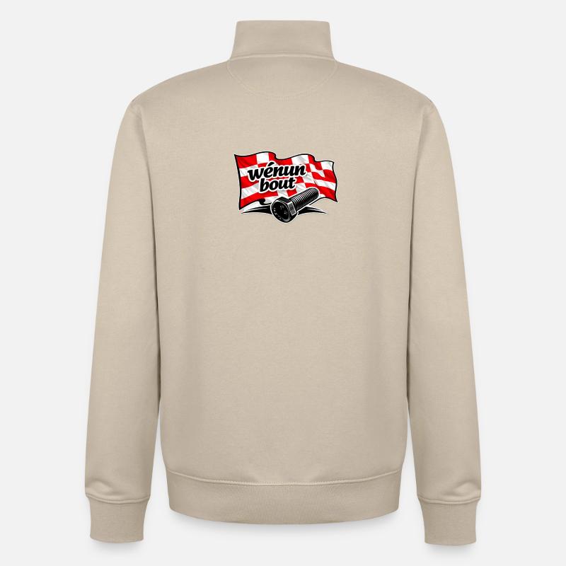 Wè nun bout - Sweat zippé unisexe en coton bio Stanley/Stella - beige crème