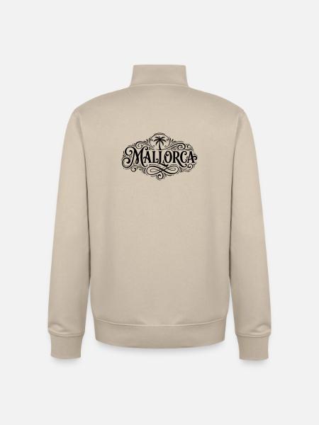 Mallorca Schriftzug Palme - Unisex Organic Zip Sweatshirt von Stanley/Stella - Cremebeige