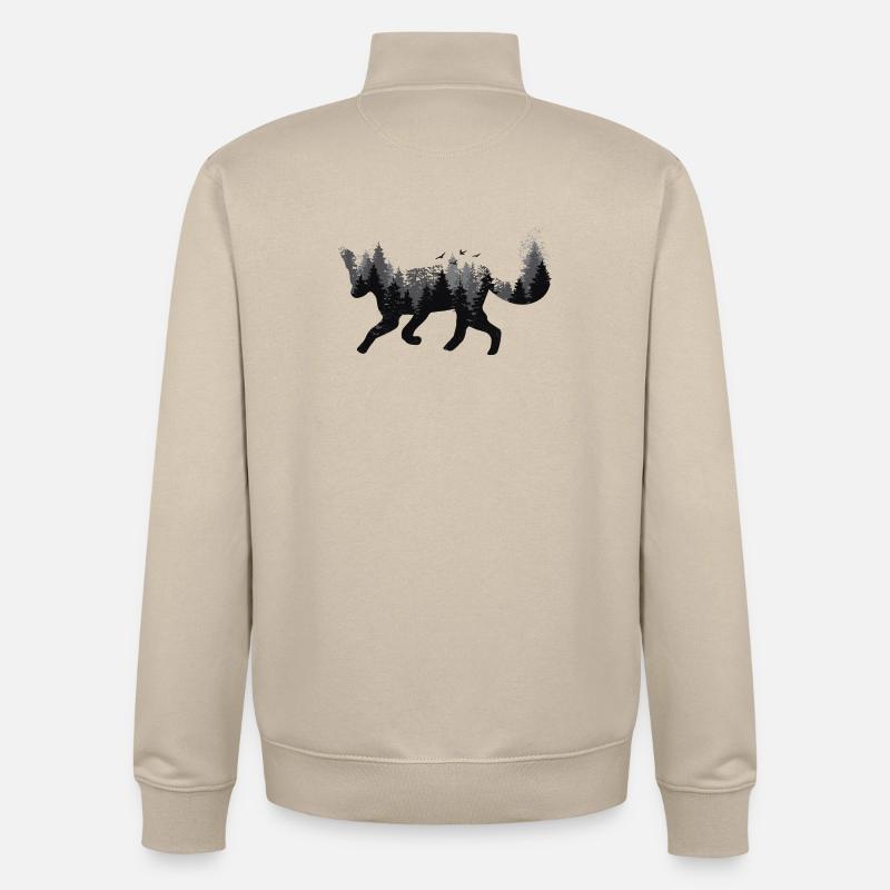 Fox & Forest - Unisex Organic Zip Sweatshirt by Stanley/Stella - desert dust