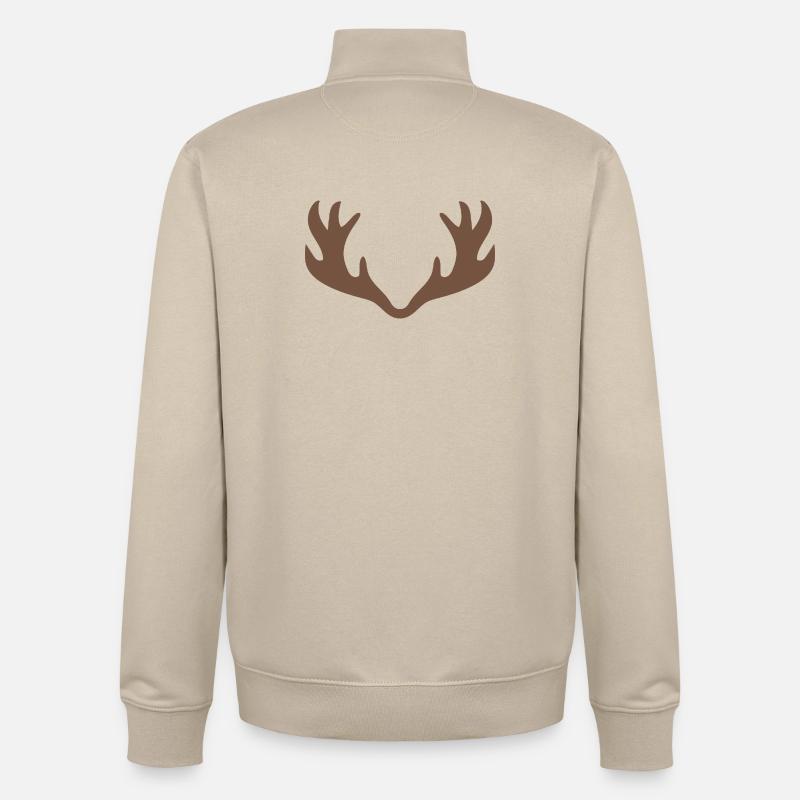 Bois de cerf - Sweat zippé unisexe en coton bio Stanley/Stella - beige crème