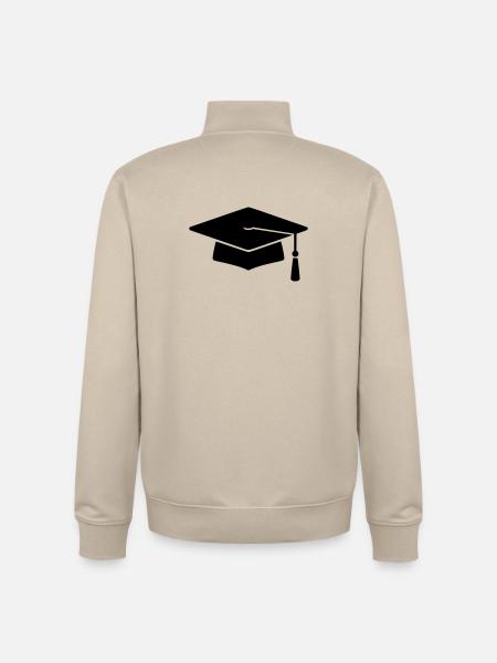 Doktorhut Abschluss Silhouette - Unisex Organic Zip Sweatshirt von Stanley/Stella - Cremebeige
