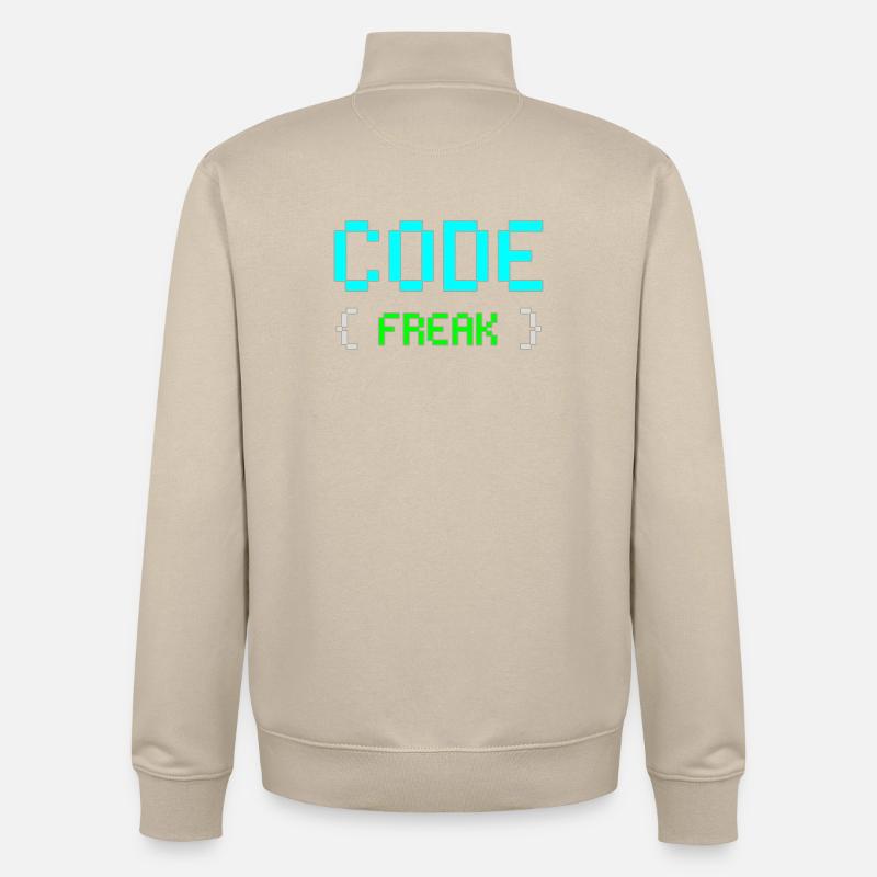 Pixel Code Freak Neon Tee - Unisex Organic Zip Sweatshirt von Stanley/Stella - Cremebeige