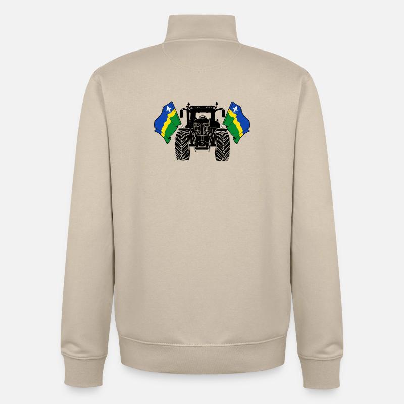 Flevoland_Tractor_Pride - Unisex Organic Zip Sweatshirt von Stanley/Stella - Cremebeige