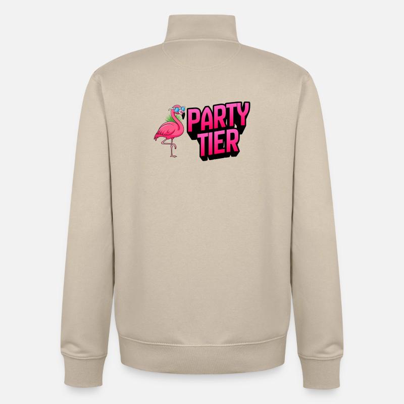 Flamingo Party Tier - Unisex Organic Zip Sweatshirt von Stanley/Stella - Cremebeige