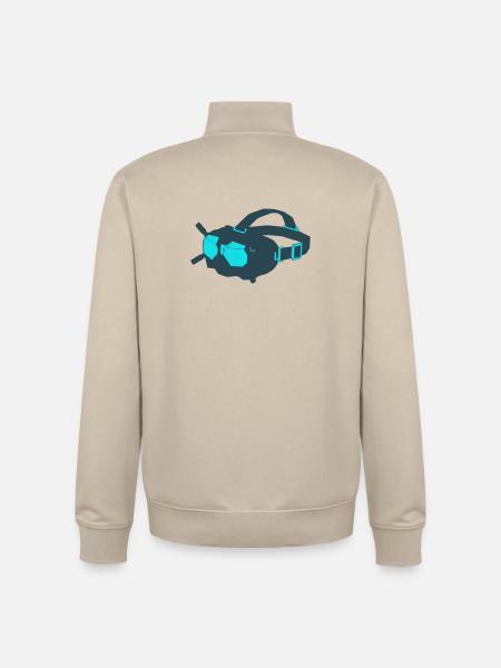Drones FPV Goggles Icon - Unisex Organic Zip Sweatshirt by Stanley/Stella - desert dust