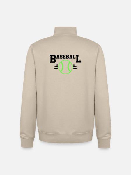 Neon Baseball Ball with Illuminated Stitches - Unisex Organic Zip Sweatshirt by Stanley/Stella - desert dust