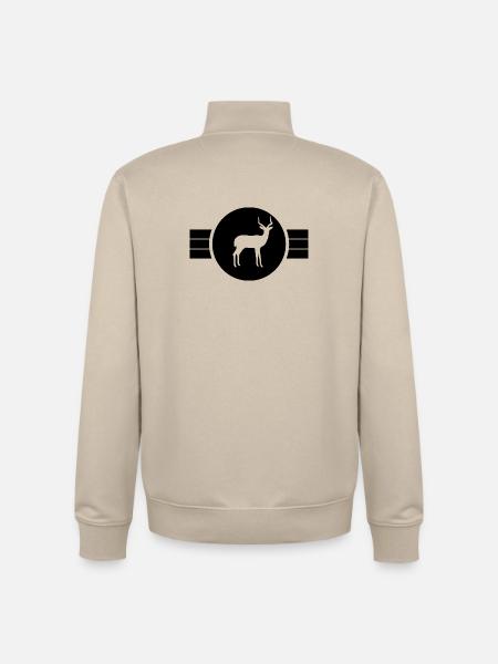 Antelope Silhouette - Unisex Organic Zip Sweatshirt by Stanley/Stella - desert dust