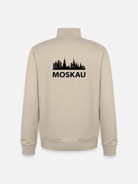 MOSKAU Skyline - Unisex Organic Zip Sweatshirt von Stanley/Stella - Cremebeige