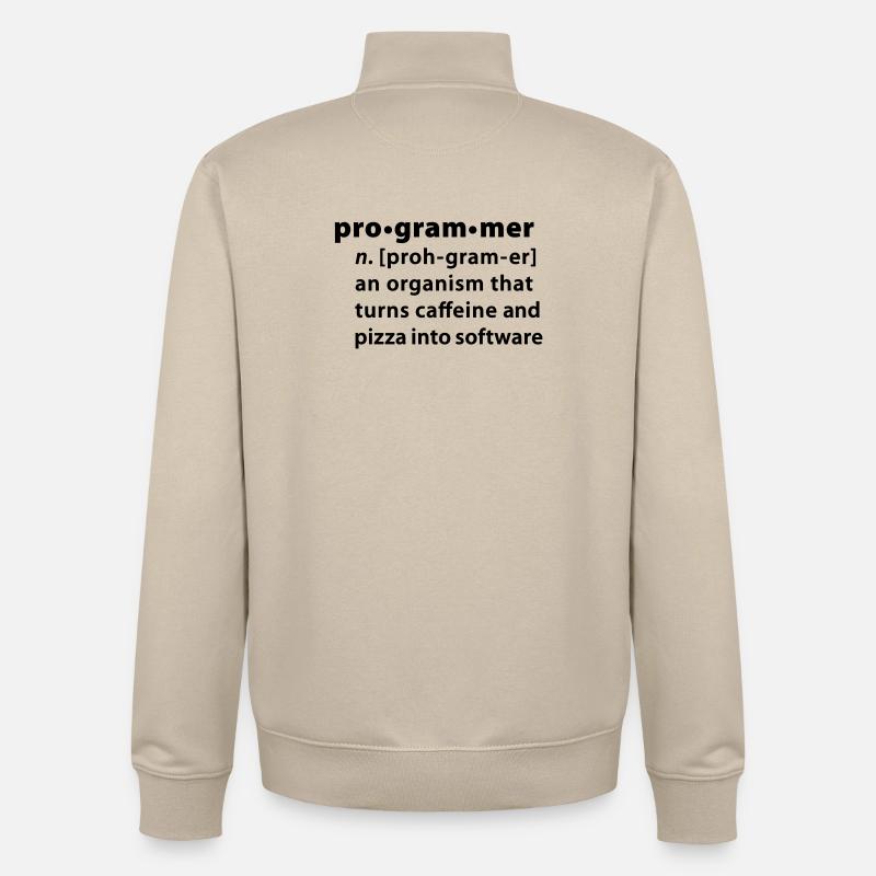 Programmer definition - Programmer la définition - Sweat zippé unisexe en coton bio Stanley/Stella - beige crème