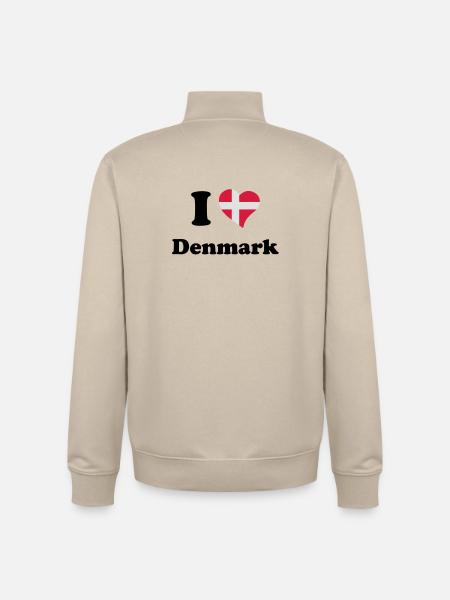 I love Denmark - Unisex Organic Zip Sweatshirt by Stanley/Stella - desert dust