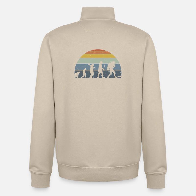 Evolution of Humanity Silhouette Design - Unisex Organic Zip Sweatshirt by Stanley/Stella - desert dust