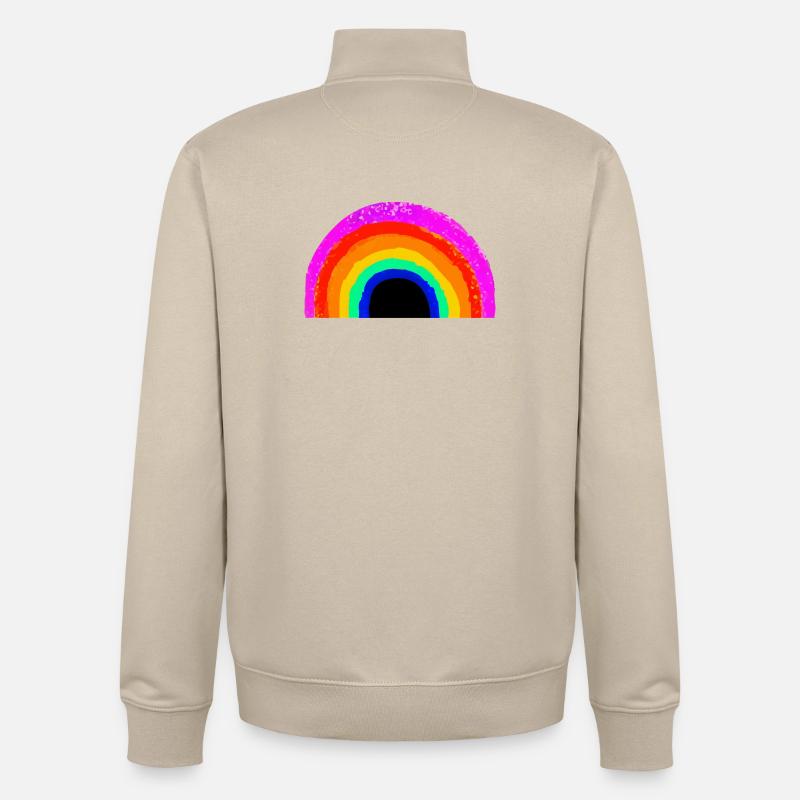Lebendiger Regenbogenbogen - Unisex Organic Zip Sweatshirt von Stanley/Stella - Cremebeige